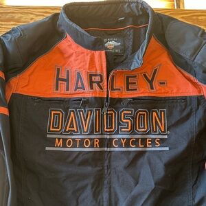 Harley-Davidson Men's Black and Orange Performance Jacket